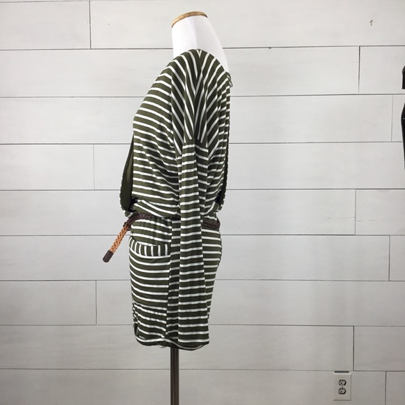 HYFVE Long sleeve, olive green stripe romper - Picture 2 of 8